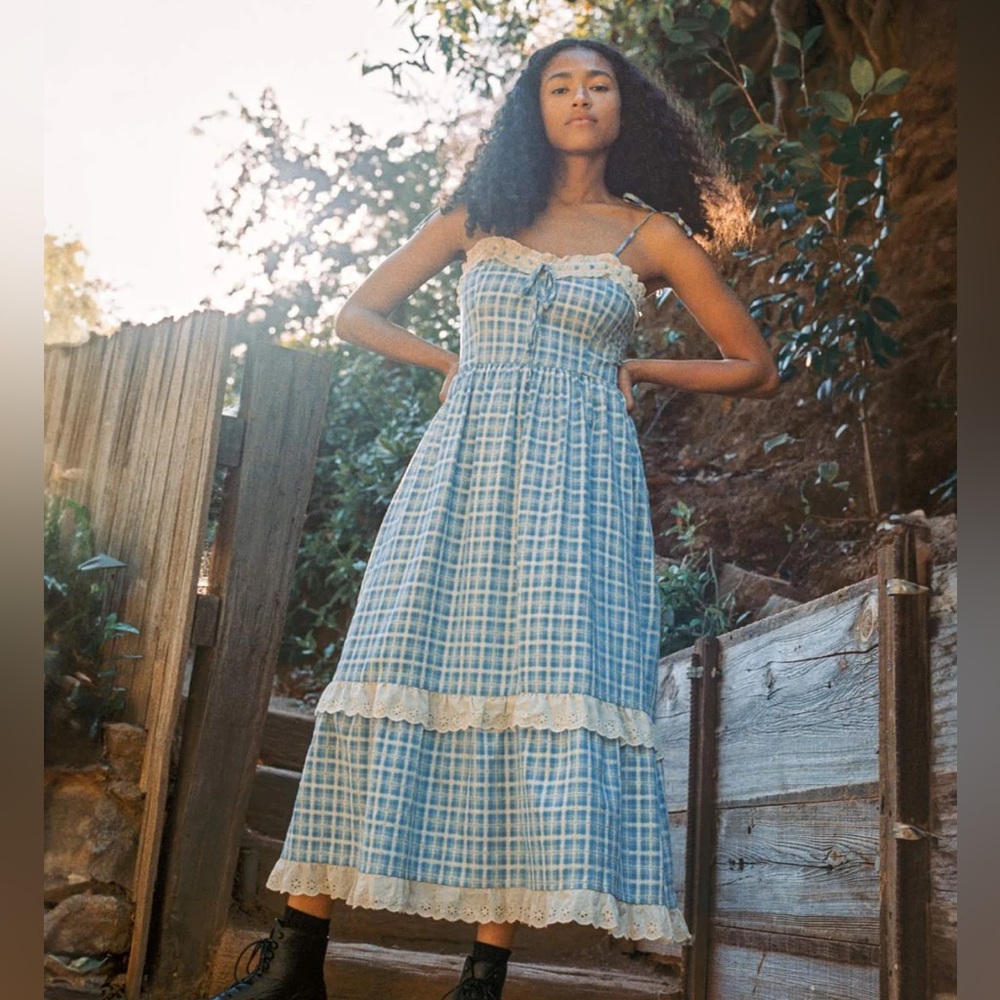 ISO - not for Sale - Christy Dawn Emma Dress in Cornflower basketweave blue